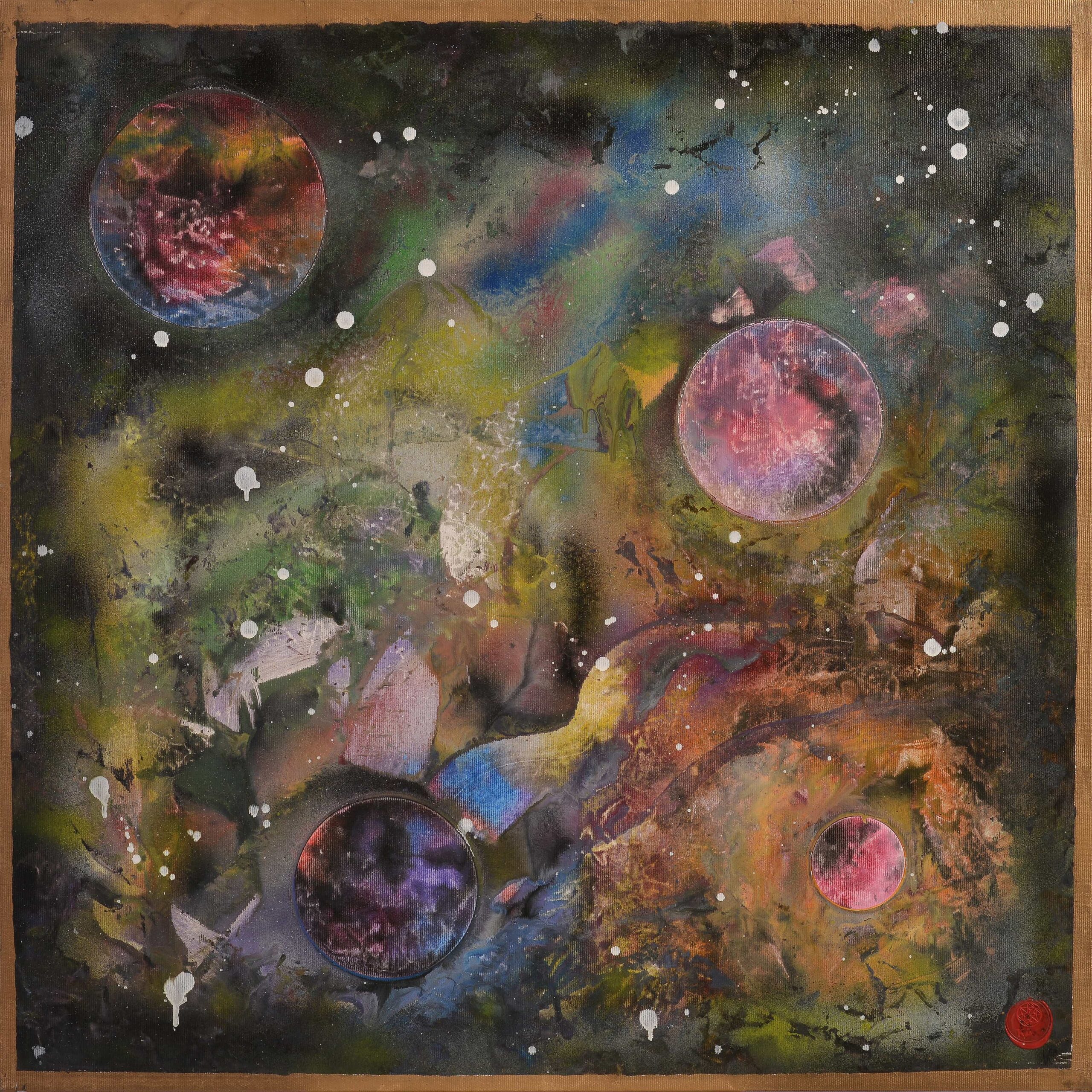 abstract painting representing shadow work and inner transformation